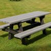 Kunststof picknickset Oslo Campus 70 Picknicksets met extra breed blad. De royale uitvoering van deze massieve picknickset voor de openbare en semi-openbare ruimte. Afgebeeld in een fraaie bi-color uitvoering.